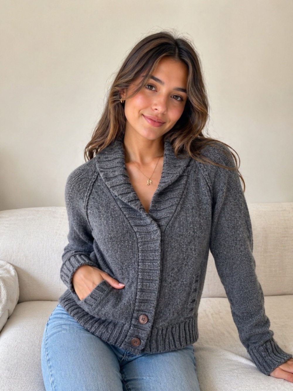 Heritage Gray Varsity Jacket Shawl Collar